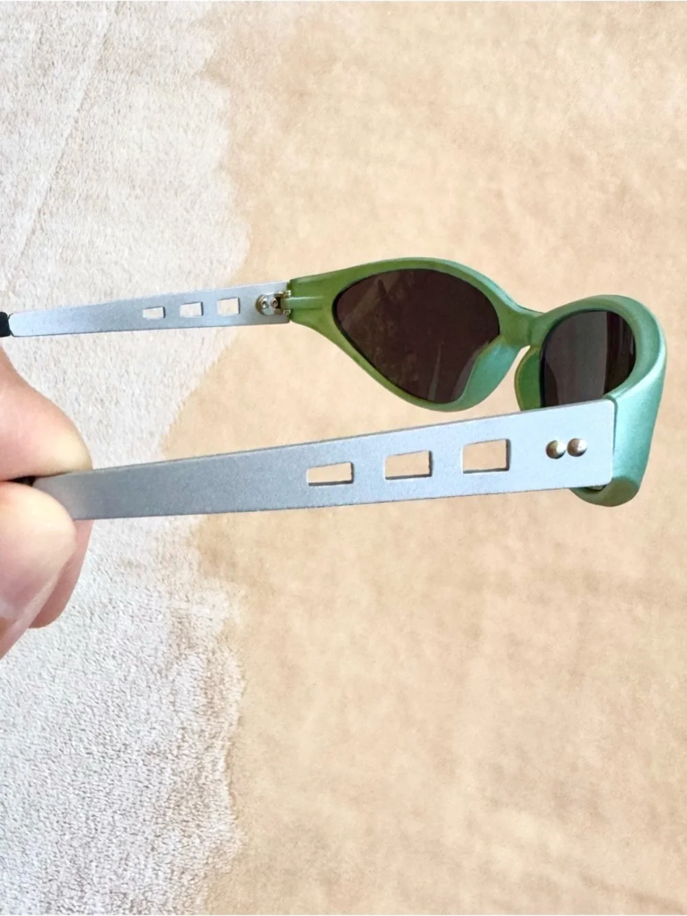Vintage Y2K Gray-Green Plastic Sunglasses